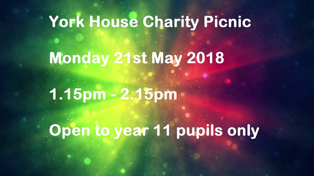 Image of York House Charity Picnic for Year 11 Pupils