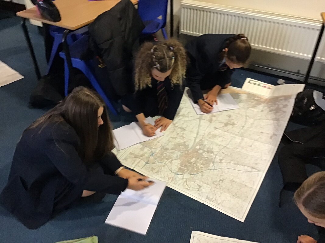 Image of Year 7 practise their mapwork skills and year 8 pupils conduct microclimate fieldwork in Geography