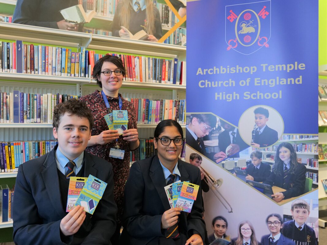 Image of Pupils and staff celebrate £1,000 National Book Tokens win!