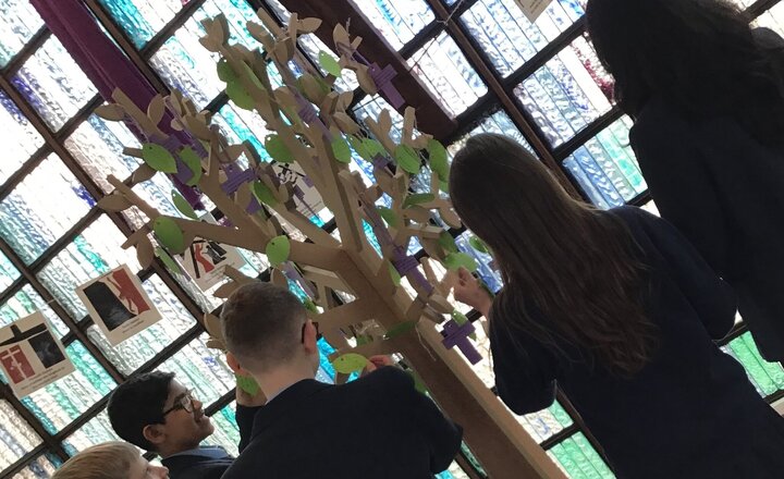 Image of Pupils reflect upon verses from the Bible in a series of Lenten activities