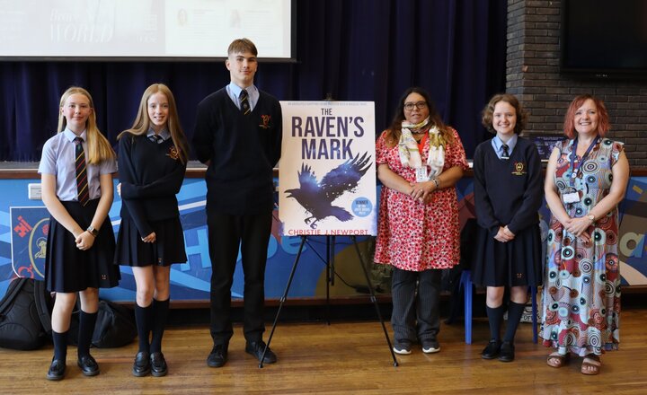 Image of Award winning crime writer Christie J. Newport visits school to talk to pupils in years 9 and 10