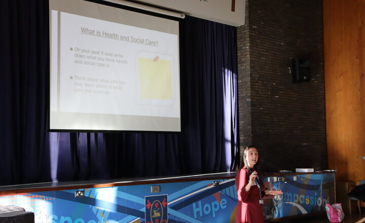 Image of Year 11 pupils attend a 'Working in Health and Social Care' taster session 